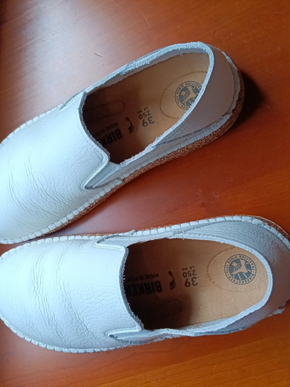 Birkenstock Pre-Loved UNISEX Pre-loved Classic White Leather Loafer Size 39 E - Picture 9 of 13